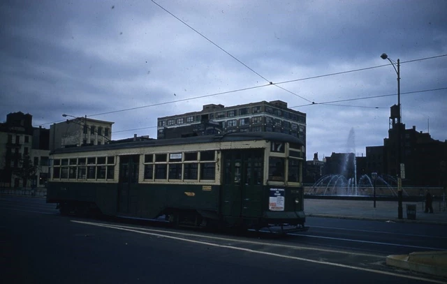 PTC Trolley Streetcar 5th & Market PHILADELPHIA PA Original 1957 Photo Slide