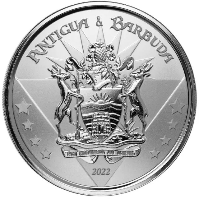 ANTIGUA et BARBUDA 2 Dollars Argent 1 Once Armoiries 2022