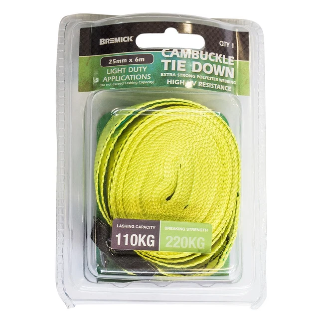 SA NEW Bremick Cambuckle Tie Down 25mm X 6m
