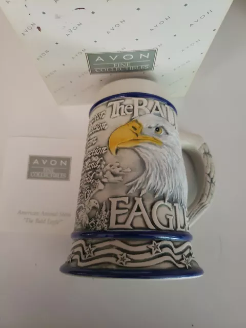 Avon Fine Collectables 6 inch Bald Eagle Beer Stein IN BOX!