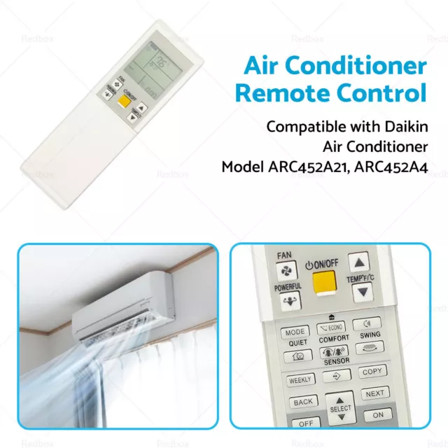 Suitable for Daikin Model ARC452A4 Air Conditioner Remote Control Replacement