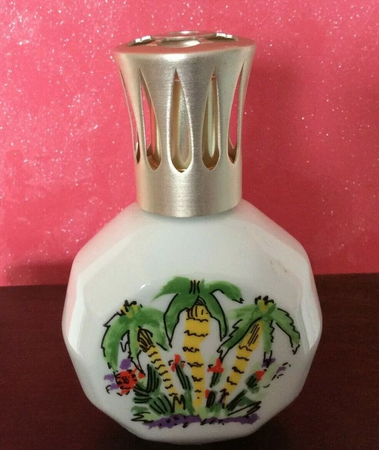 Lampe Berger Artoria Limoges Porcelaine Motif Fleur Bleue