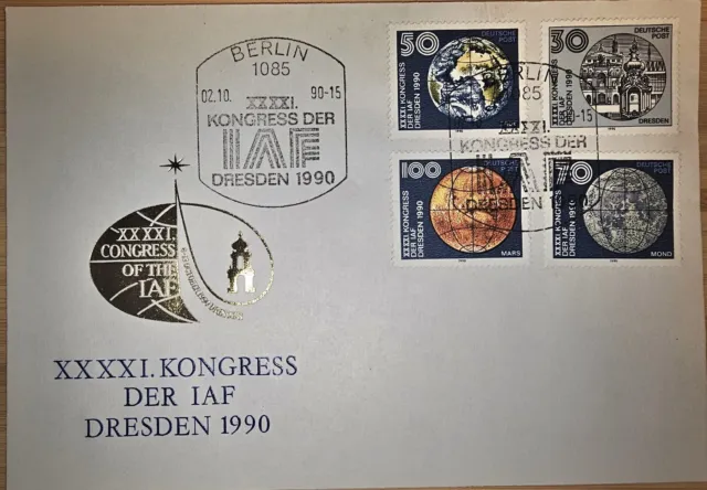 Ersttagsbrief, FDC, Kongress der IAF in Dresden, Mi. Nr. 3360-3363, SST