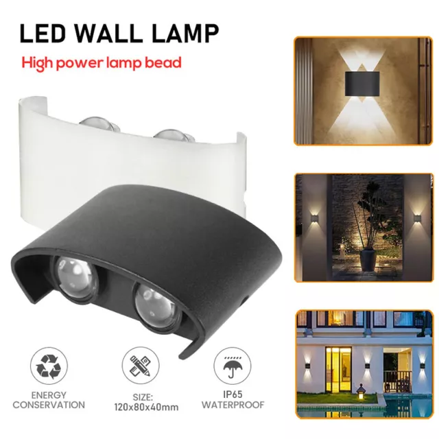 Cube LED Wall Light Up Down Sconce Light Fixture Exterior Hallway Lamp Outdoor~