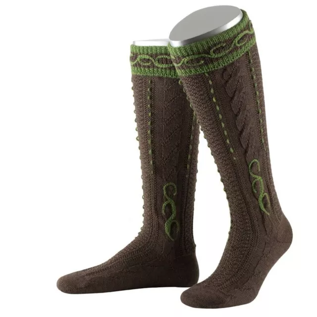 HIGHLIGHT! Costumes knee stockings embroidery retracted wool threads LUSANA brown