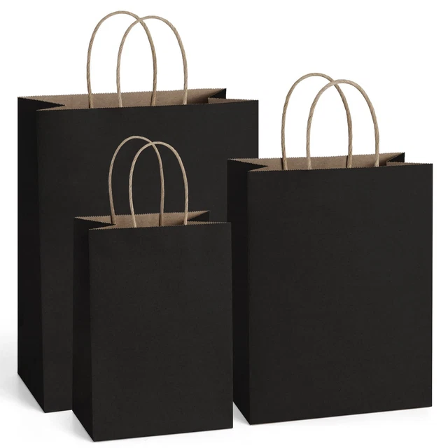 Kraft Paper Bags 5x3x8& 8x4.25x10& 10x5x13 25 Pcs Each Gift Bags