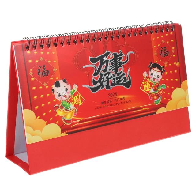 CHINESE DESK CALENDAR 2024 New Year Calendar 2024 Calendar Freestanding