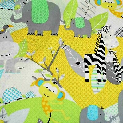 Safari Playground Children Print By Kanvas 100% Cotton Quilting Craft Fabric