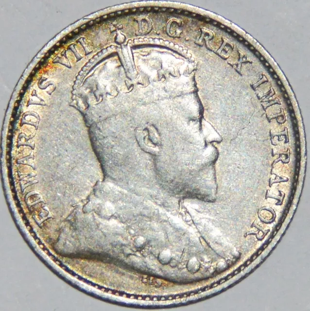 1903-H Canada Edward VII 5 Cents-Silver: Very nice condition, pretty coloring