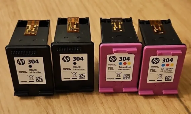 4 Empty Hp 304 Ink Cartridges