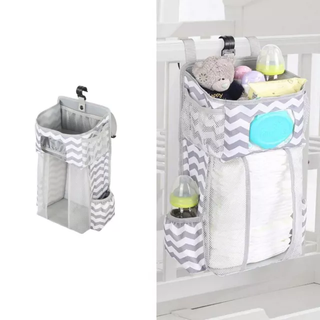 Baby Nursery Organizer And Crib Bed Diaper Pocket Hanging Bag for Infant Storage