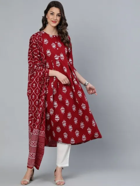 Vestido de mujer de algodón puro Bollywood Eid Wear étnico Kurti Kurta...