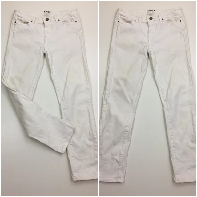 PAIGE Premium Denim Womens sz 30 Optic White Skyline Ankle Peg 5 Pocket Jeans