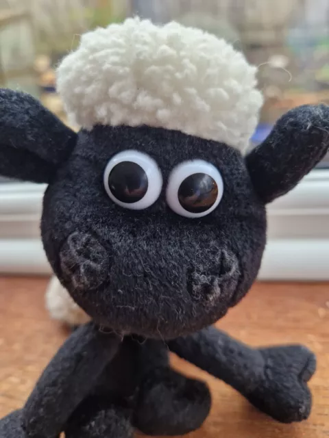 Shaun The Sheep - vintage 1989 - Wallace & Gromit Beanie Plush small 5"