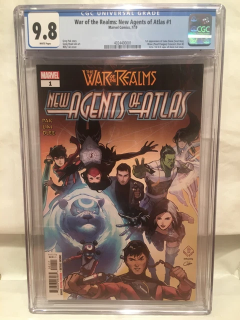 War Realms New Agents Atlas #1 CGC 9.8 1st Luna Snow Wave 2019 Marvel White Fox