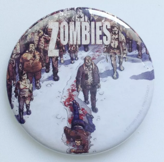 broche badge vintage grande taille 5.5cm en couleur Zombies 594