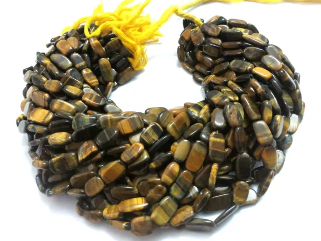 5 Strand Natural Tiger's Eye Oval Smooth 7x10-8x11mm Loose Beads 12"inch O34