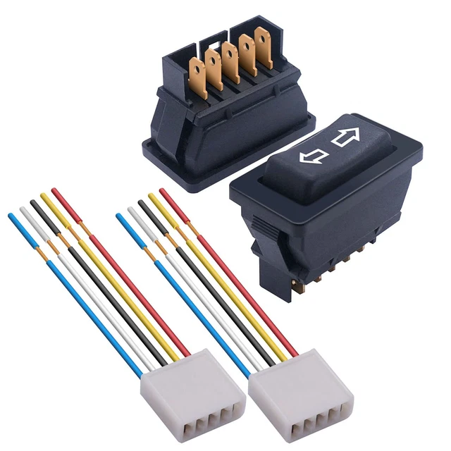 2Pcs 5 Pin Car Window Switch 12V 20A Control Power Window Lift RV Slide Out