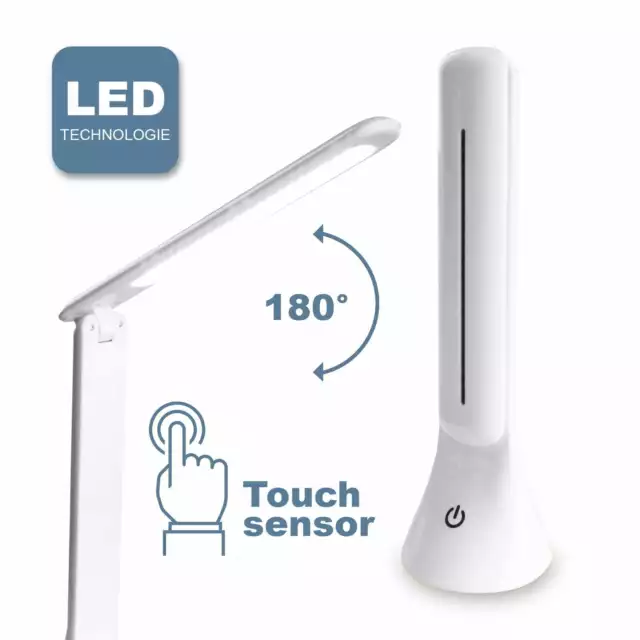 Klappbare Design LED Schreibtischlampe Nachttisch Touch Tischleuchte Dimmbar