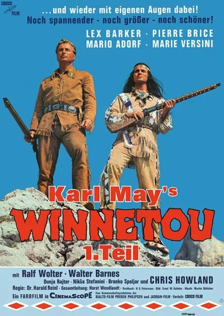 WINNETOU 1-3 -  3 vers. Orig.Kinoplakate/Filmposter A1 -Pierre Brice,Lex Barker