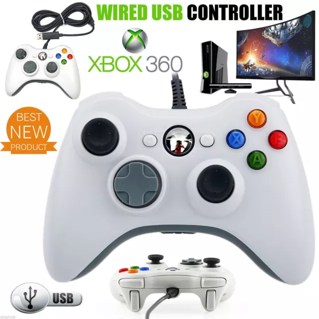 For Official Microsoft Xbox 360 & PC Windows USB Long Wired Controller Gamepad