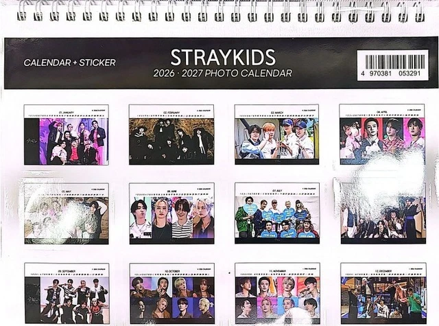 STRAY KIDS PHOTO Calendar 2026 &amp; 2027 K-POP 2026.01-1 £25.20 - PicClick UK