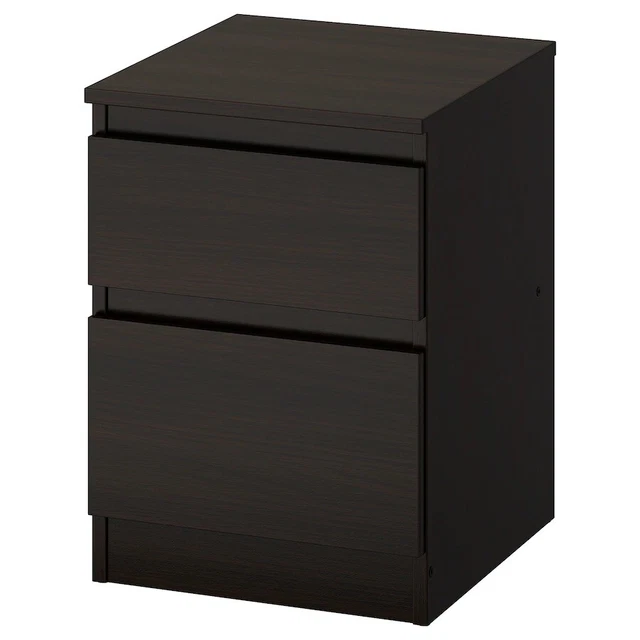 NEW IKEA KULLEN Chest of 2 Drawers Black Brown bedside table 35x49