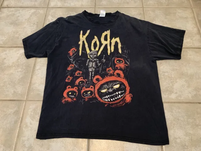 VINTAGE KORN Ewok 2008 Black Shirt XL RARE Deftones Tool Pantera Numetal Y2K