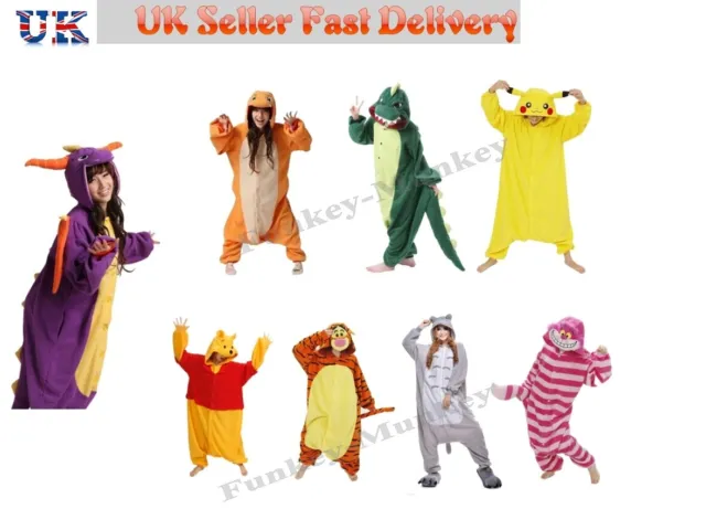 Unisex Cosplay Anime Pyjamas Costume Adult Hoodies Animal One piece Sleepwear UK