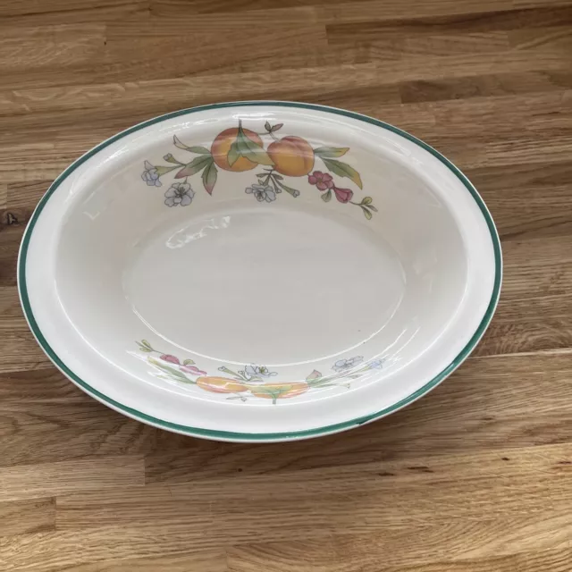VINTAGE CLOVERLEAF PEACHES & CREAM OVEN DISH 10x7in approx