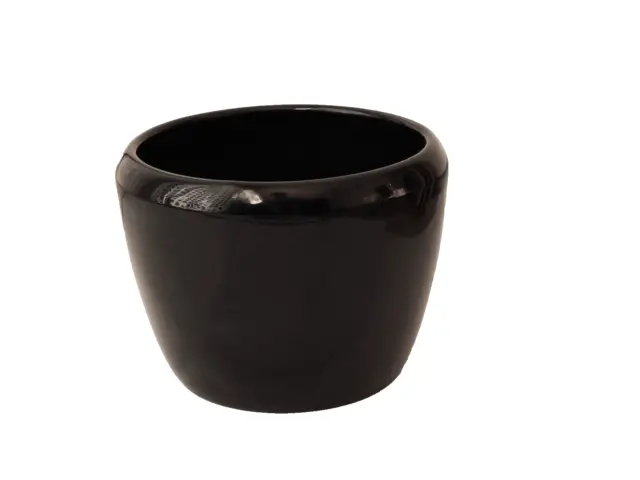 kleiner Blumentopf schwarz  Außendurchmesser ca. 13,5 cm / Höhe ca. 10cm Keramik