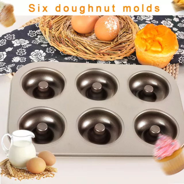 Non Stick Baking Pan High Carbon Steel Donut Mold Round Cavity DIY Tool