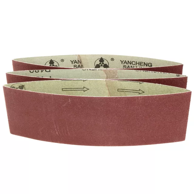 3-Inch x 18-Inch Aluminum Oxide Sanding Belt 180 Grits Lapped Joint 3pcs