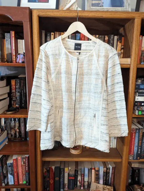 Nic + Zoe Dandelion jacket zip up striped cotton jacket nwt sz 1x