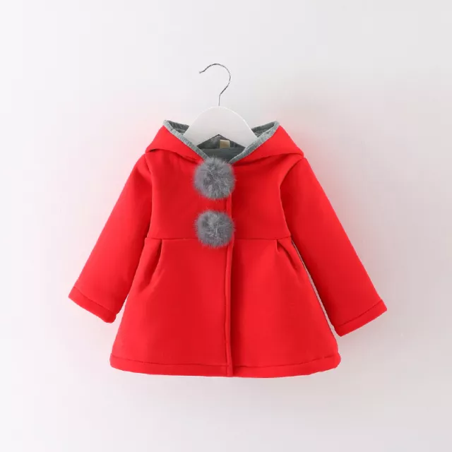 Cappotto con cappuccio giacca top outwear neonata bambina bambini inverno caldo abiti spessi