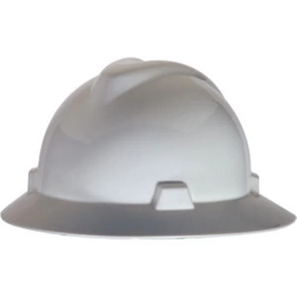 MSA V-Gard Slotted Hat w/ Staz-On Suspension, White, 1/Each MSA 454733