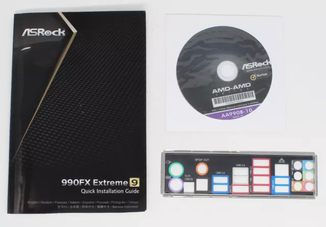 ASRock 990FX Extreme9 - SET Handbuch ATX IO Shield Blende Treiber CD (#20407)
