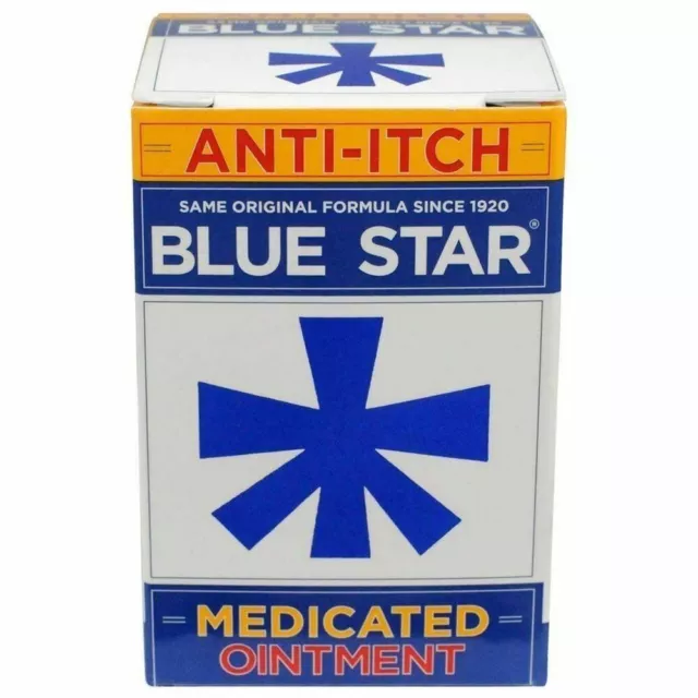 Blue Star Original Medicated Ointment Anti Itch Fast Acting Relief 2 oz 2 Pack