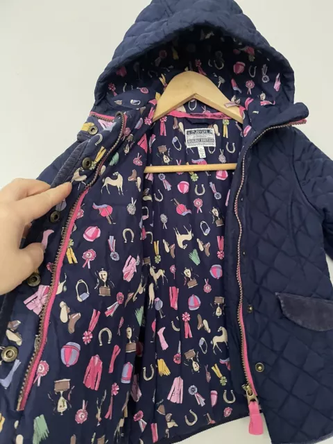 🐇 Joules Blue quilted padded coat Age 5 Years Hooded