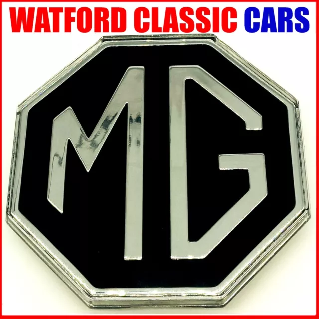 MG Boot Lid Badge logo Silver on Black MGB & MGB GT Midget 34G252