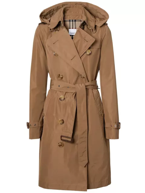 NWT Burberry The Kensington HD Belted Trench Coat Camel Nova Check Lined 6 $1350