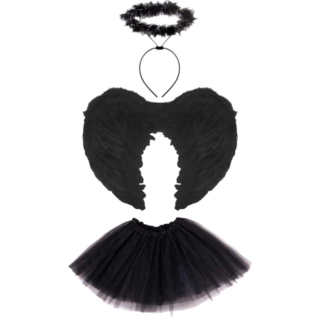 DARK FALLEN ANGEL Halloween KIDS & Adult Costume Fancy Dress Party Black  Fairy 12.99 - PicClick UK