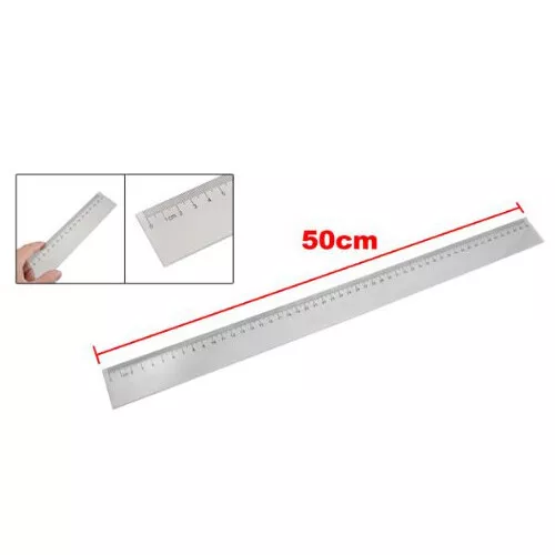 1X(50cm Clear Plastic Measuring Long Straight Centimeter Ruler Z3D6) 2