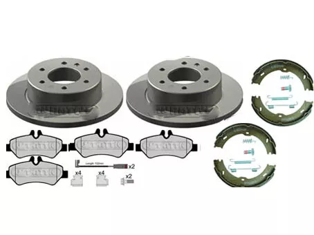 Vw Crafter Rear Brake Discs And Pads With Hand Brake Shoes 2006 - 2016