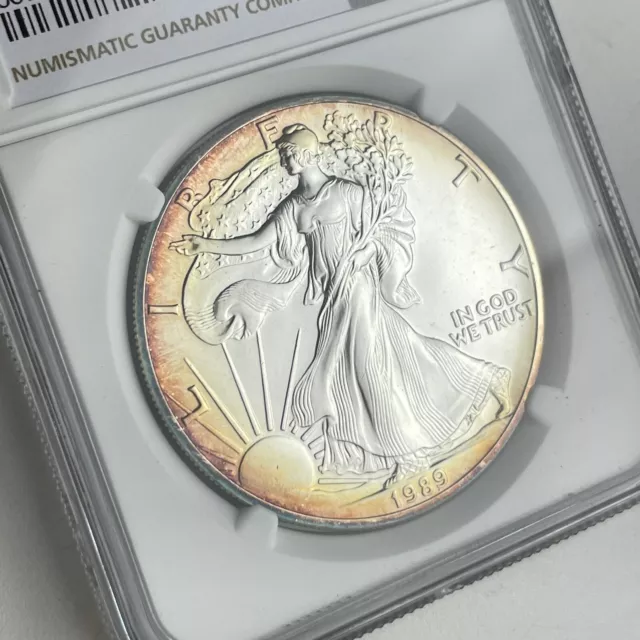 NGC bewertet American 1989 Silberadler $ 1 Dollar MS68 postfrisch Staat Münze Toning