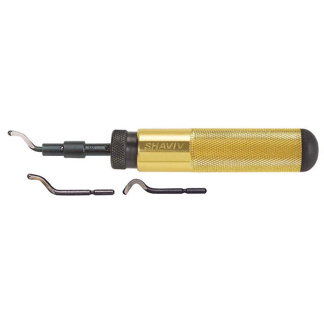 SHAVIV 155-00019 Deburring Tool Set,Aluminum,Hi Speed Stl
