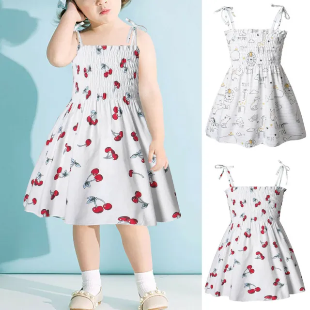 Toddler Kids Baby Girls' Dress Floral Print Casual Summer Dress Sundress Clothes