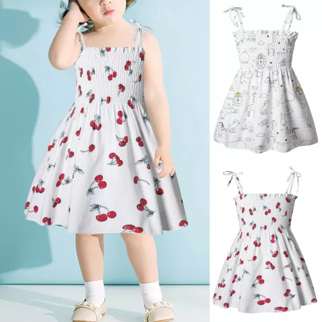 Toddler Kids Baby Girls' Dress Floral Print Casual Summer Dress Sundress Clothes