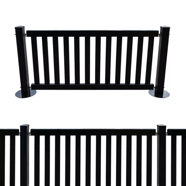 BLACK PORTABLE PICKET FENCING - Event Restaurant Cafe | PVC Crowd Barrier Fence