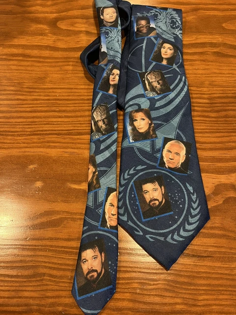 OFFICIAL STAR TREK NEXT GENERATION Crew Picture Neck Tie Ralph Marlin 1994 VGVC